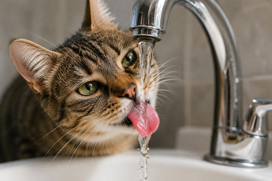 ¿Por qué los gatos prefieren tomar agua de la canilla?