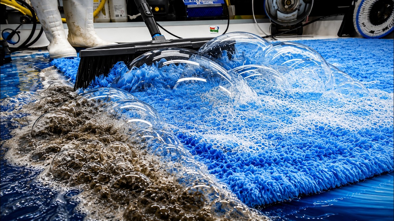 I rescued this huge fluffy rug! 🧼