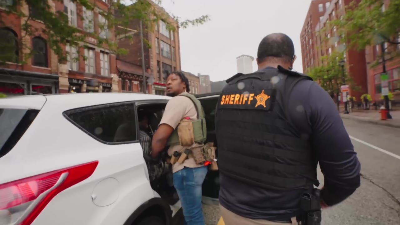 The door burst open as US marshals closed in on a violent fugitive