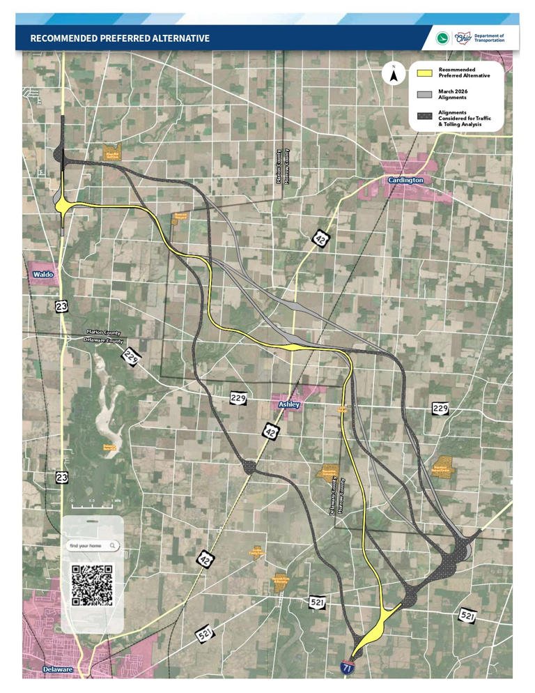 ODOT has picked a new route connecting US 23 and I-71