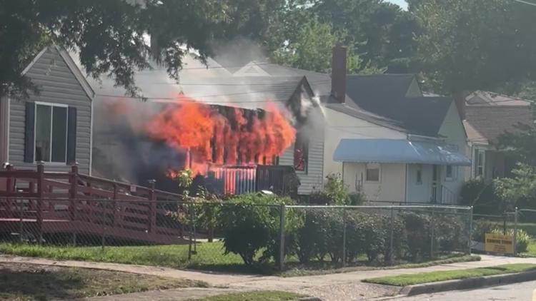 80-year-old woman pulled from burning home's window in Norfolk, dies from severe injuries