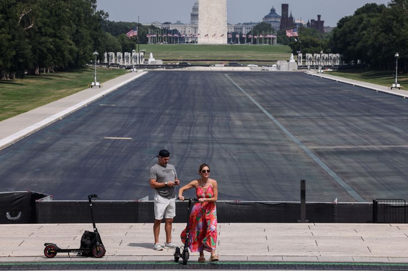 Reflecting Pool track marks revealed in new aerial shots after Trump's ...