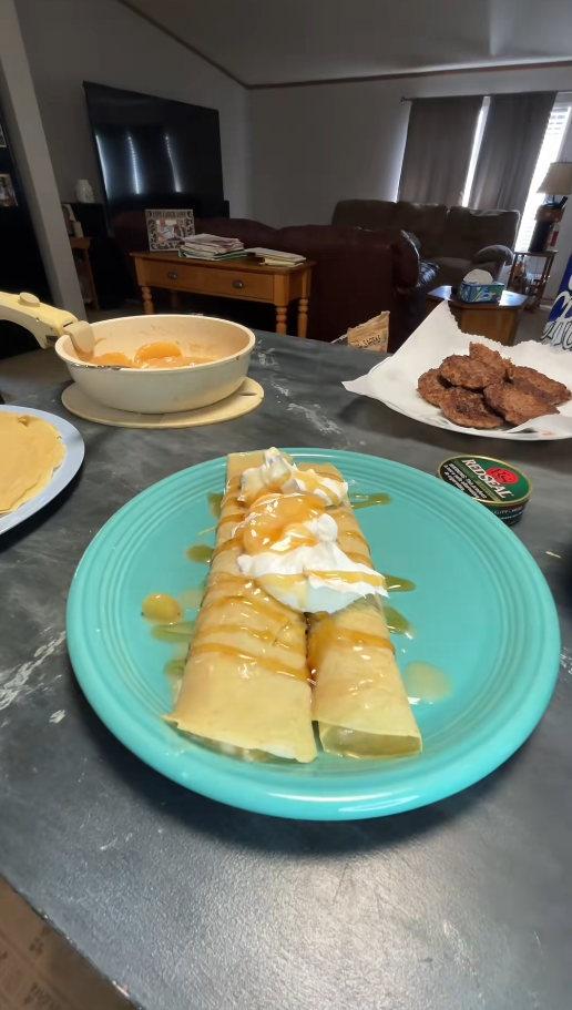 Making homemade crepes from scratch