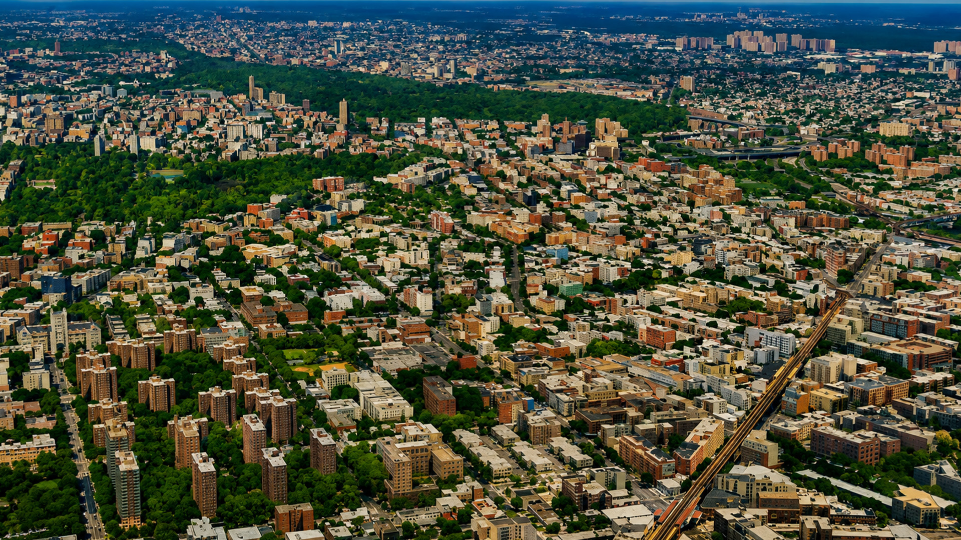 South Bronx city blocks from the sky