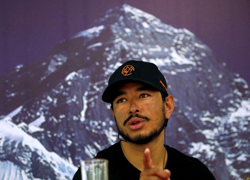 FILE PHOTO: Nirmal Purja speaks during a news conference after climbing six mountains including Mt. Everest in Kathmandu, Nepal May 28, 2019. REUTERS/Navesh Chitrakar/File Photo