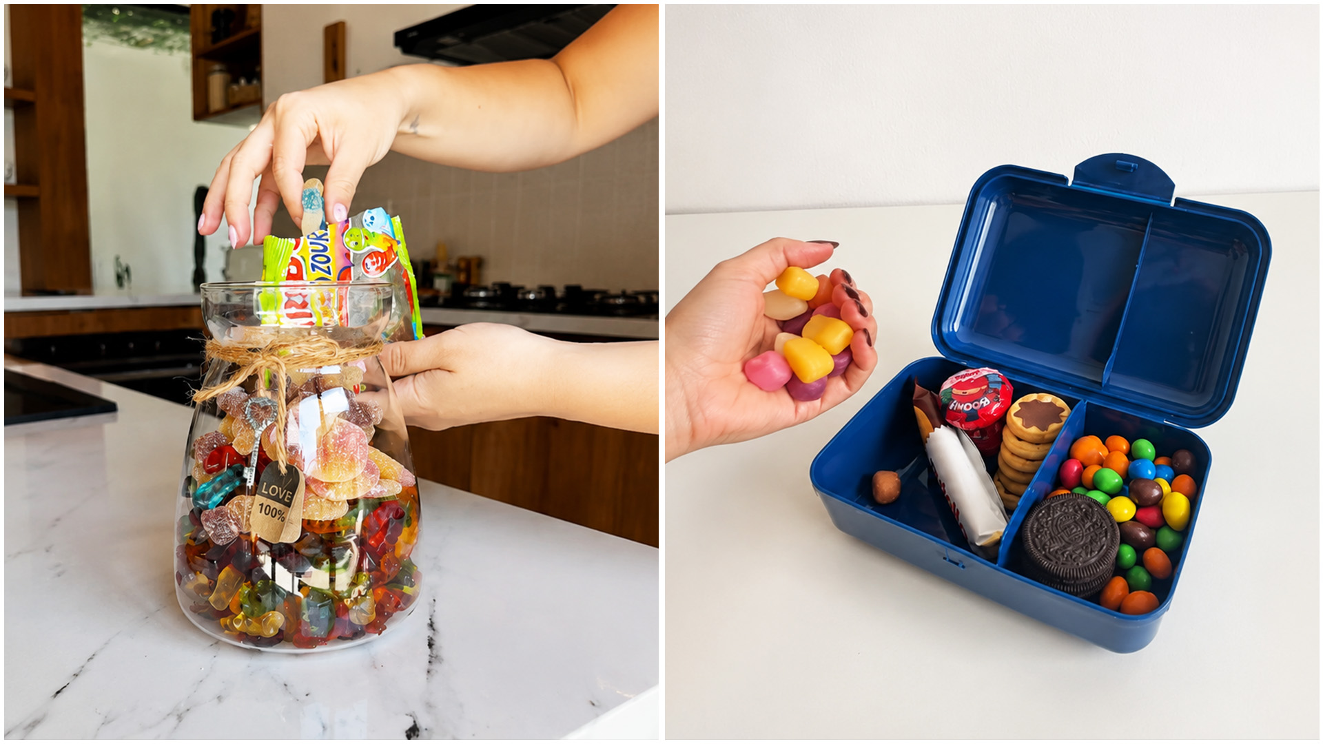 Candy and snack storage organization