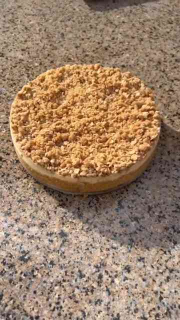 The perfect combination of apple crisp and caramel cheesecake