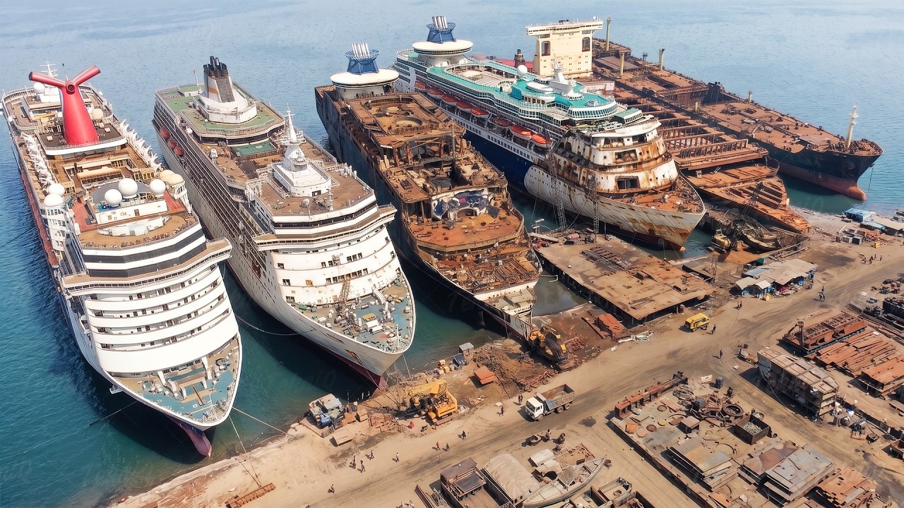 Extreme Operations Inside Shipyard Scrapping Gigantic Ships By Hands