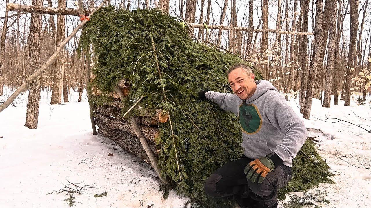 He built a bush camp to prepare for a winter storm - then night came fast