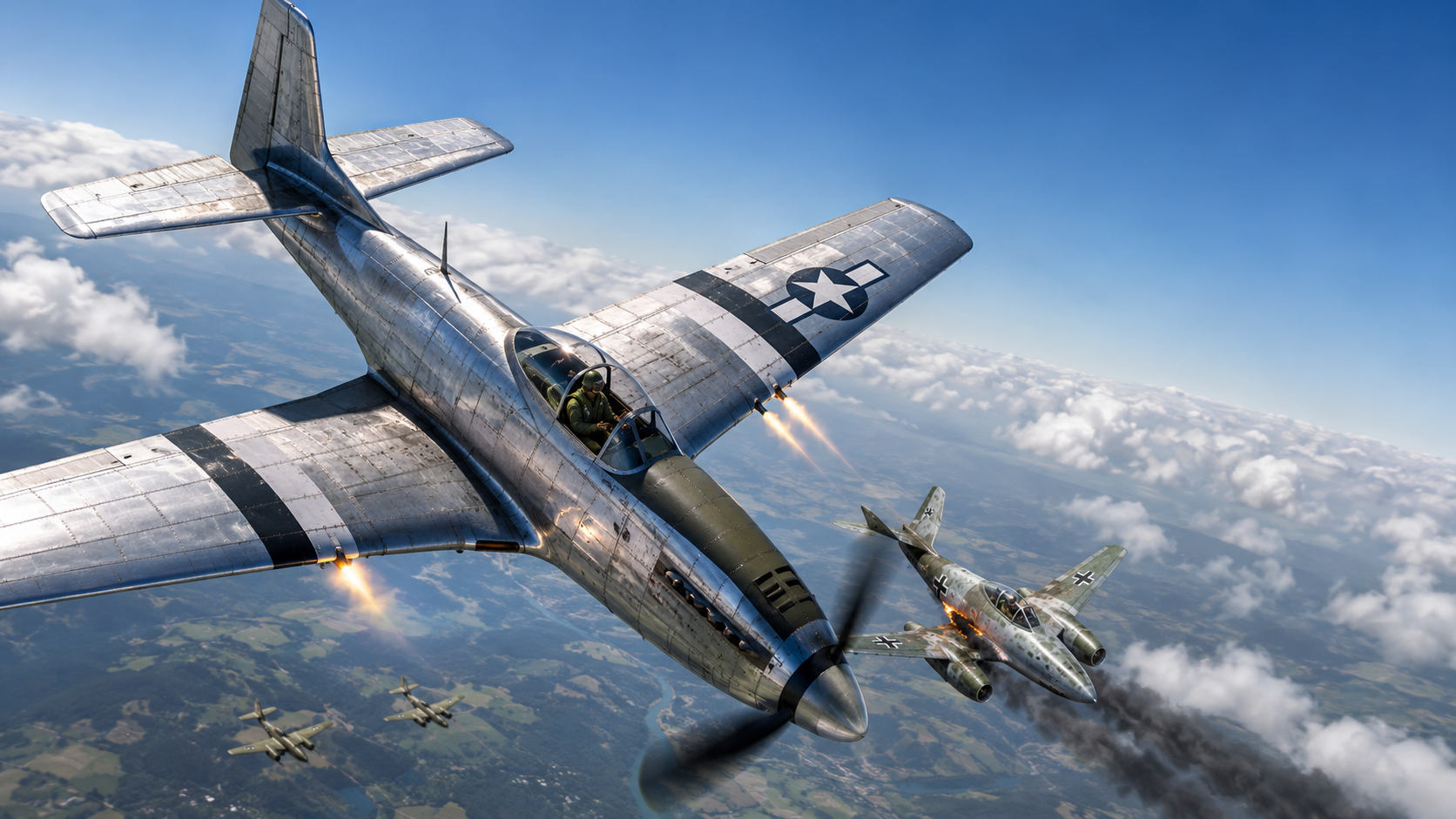 P-51 vs Me 262 - Can you survive a dogfight against the first jet fighter?