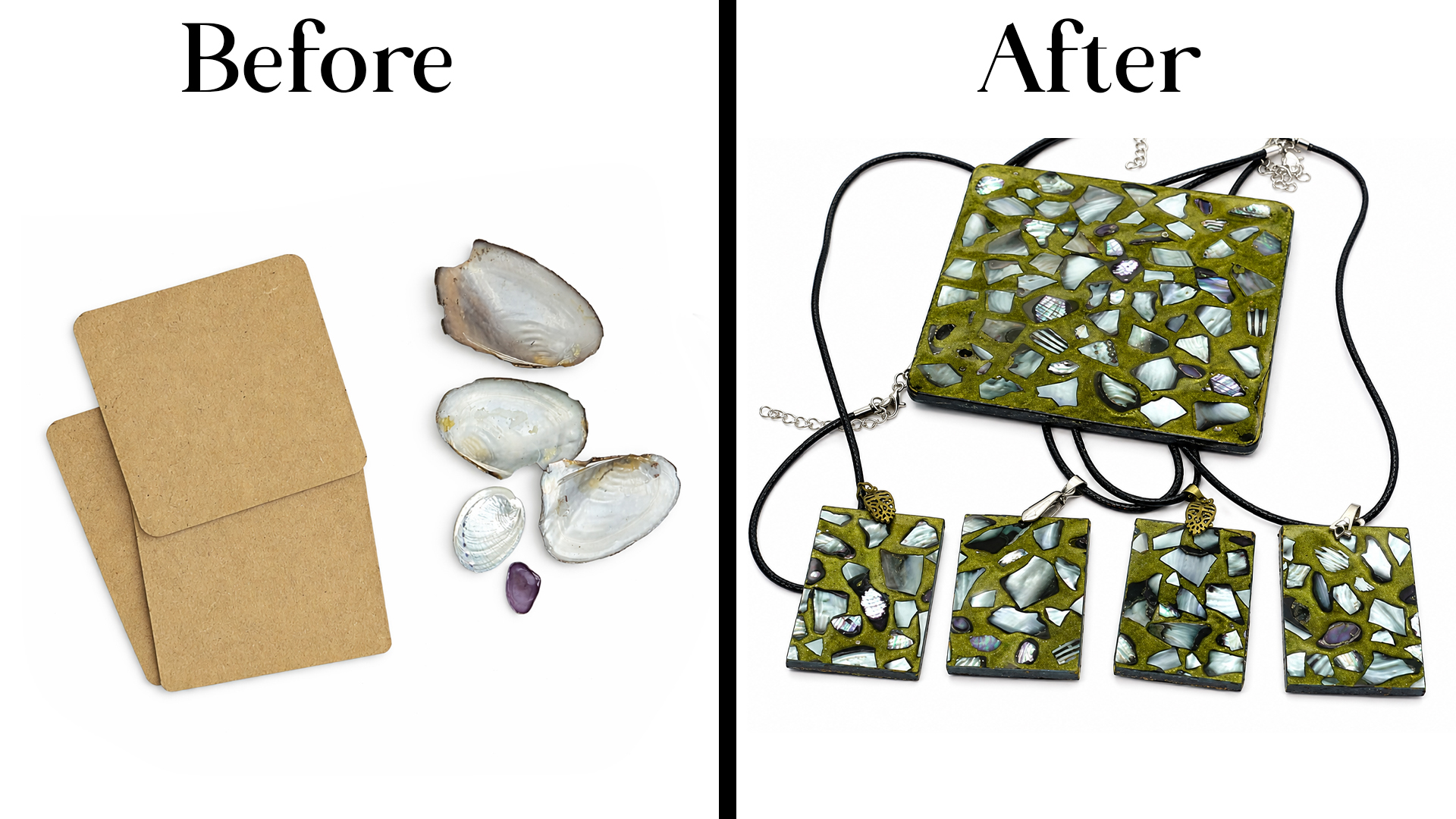 Can crushed shells create coasters and jewellery?