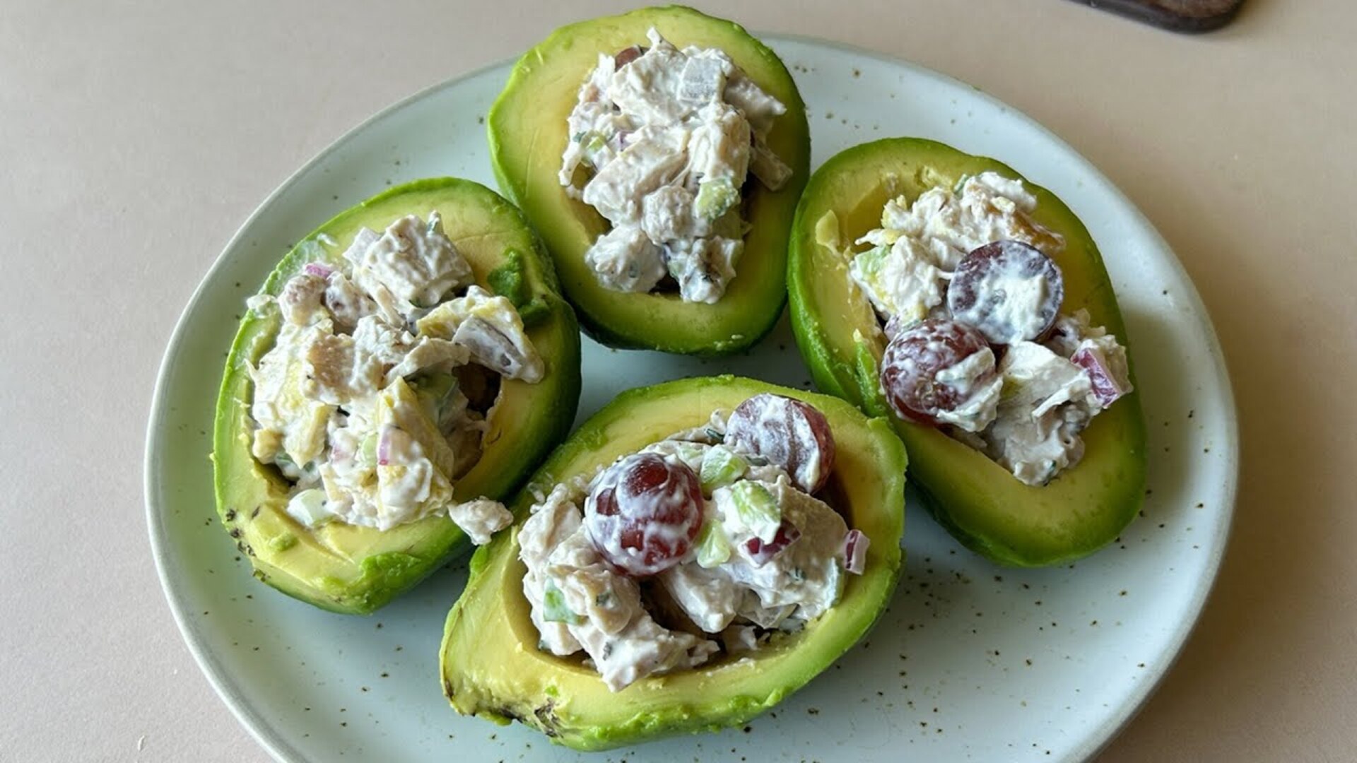 Chicken salad-stuffed avocados recipe