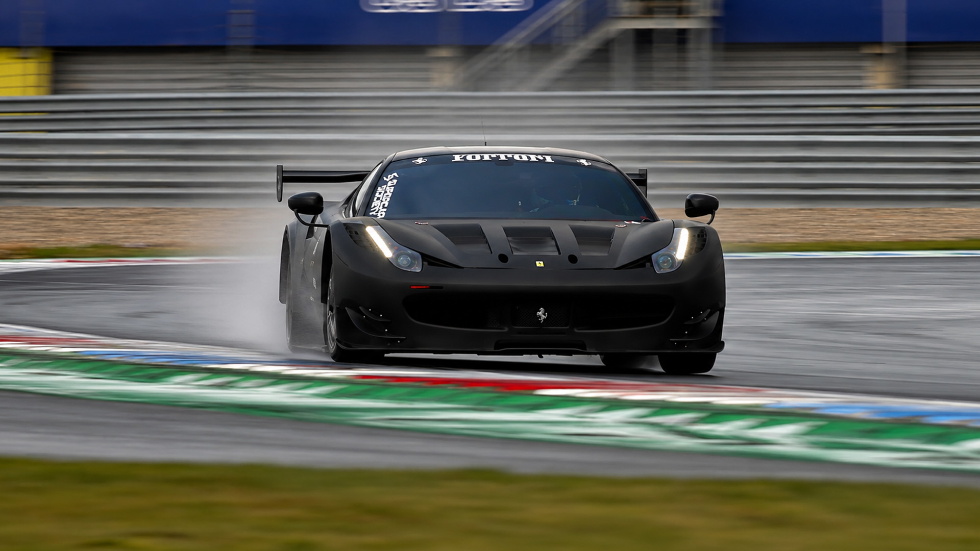 1 of 1 Ferrari 458 GT2 goes full speed on track