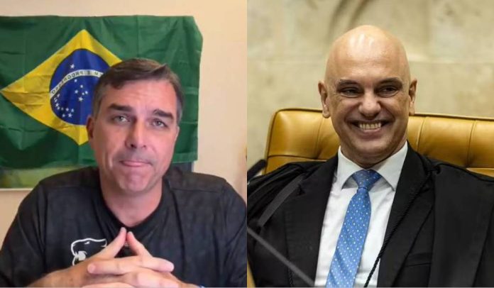 Flávio Bolsonaro e Alexandre de Moraes – Foto: YouTube/Agência Brasil
