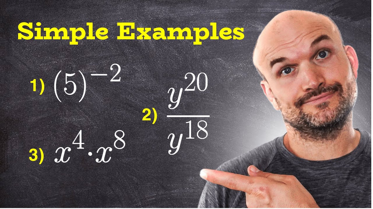 Top 3 simple examples of rules of exponents