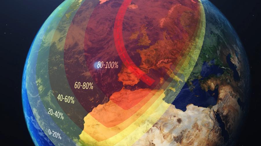 A map of the total solar eclipse in August 2026