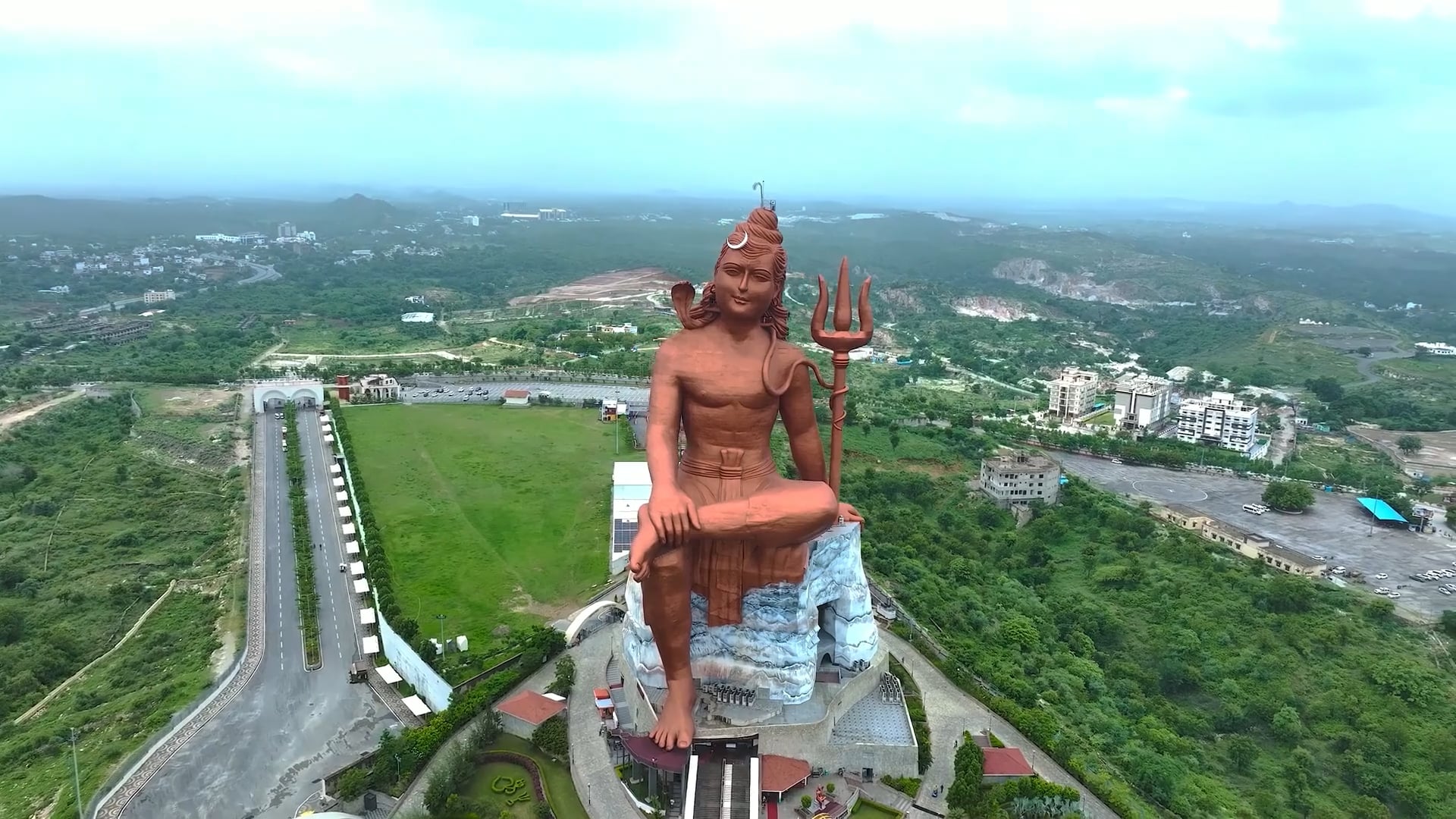 Drone reveals the world's tallest Shiva statue