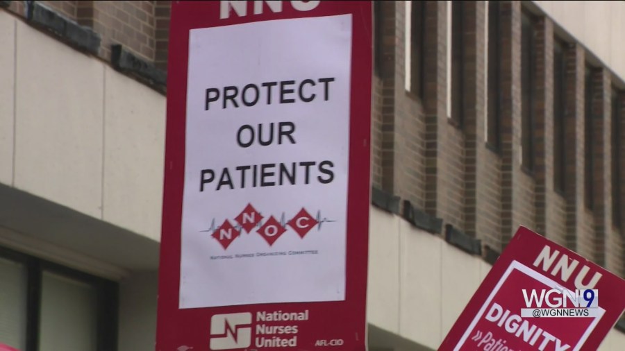 Nurses protest short staffing outside of Jackson Park Hospital
