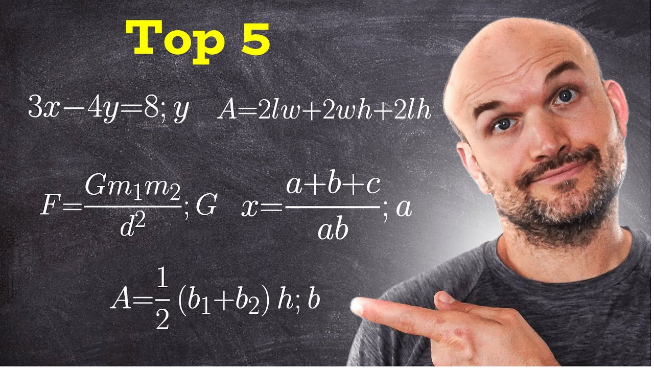 Top 5 literal equations you must know how to solve