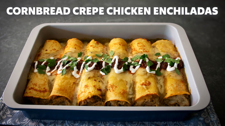 Cornbread crepe chicken enchiladas