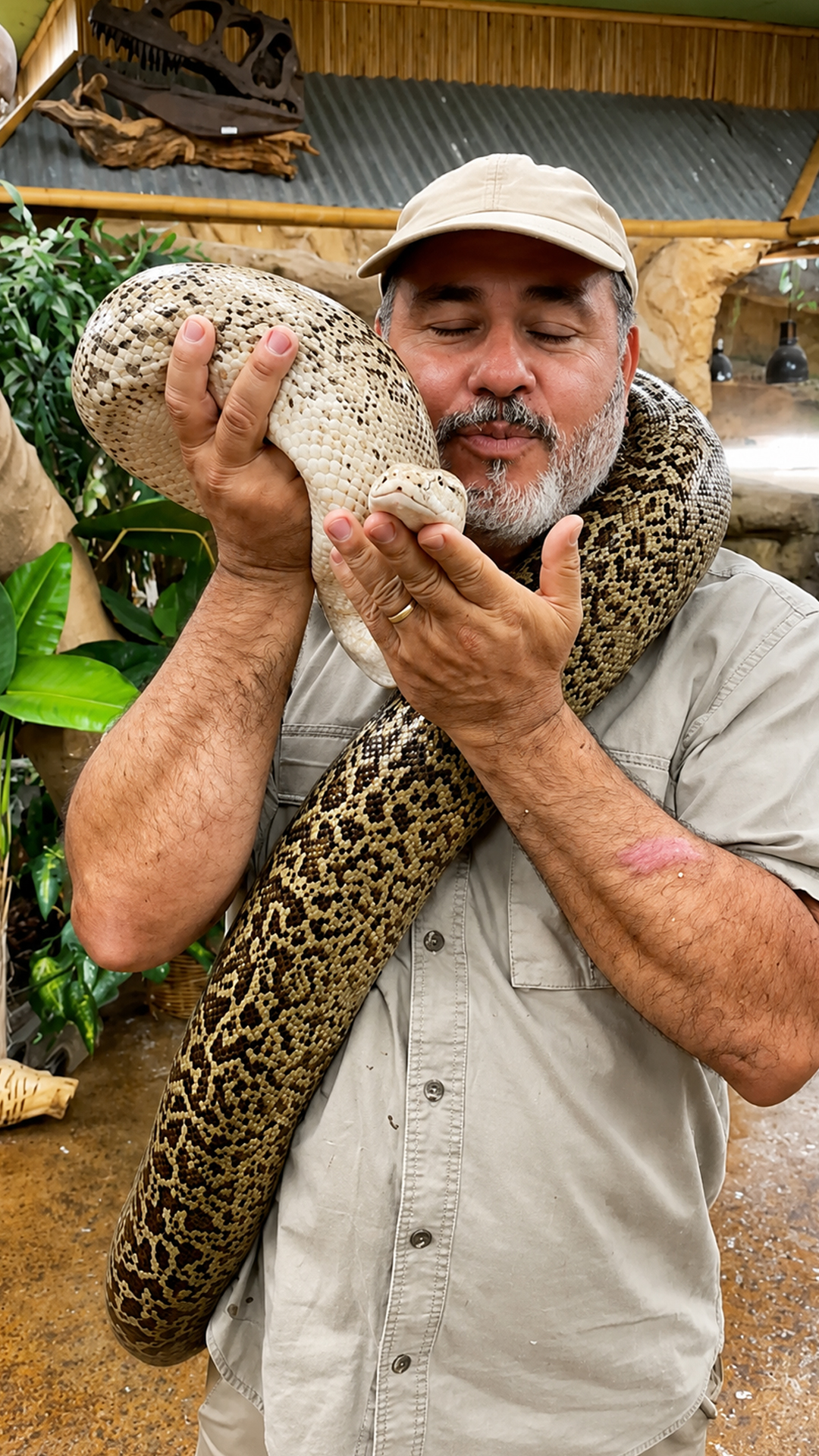 Rare granite Burmese python reveals how its pattern became popular