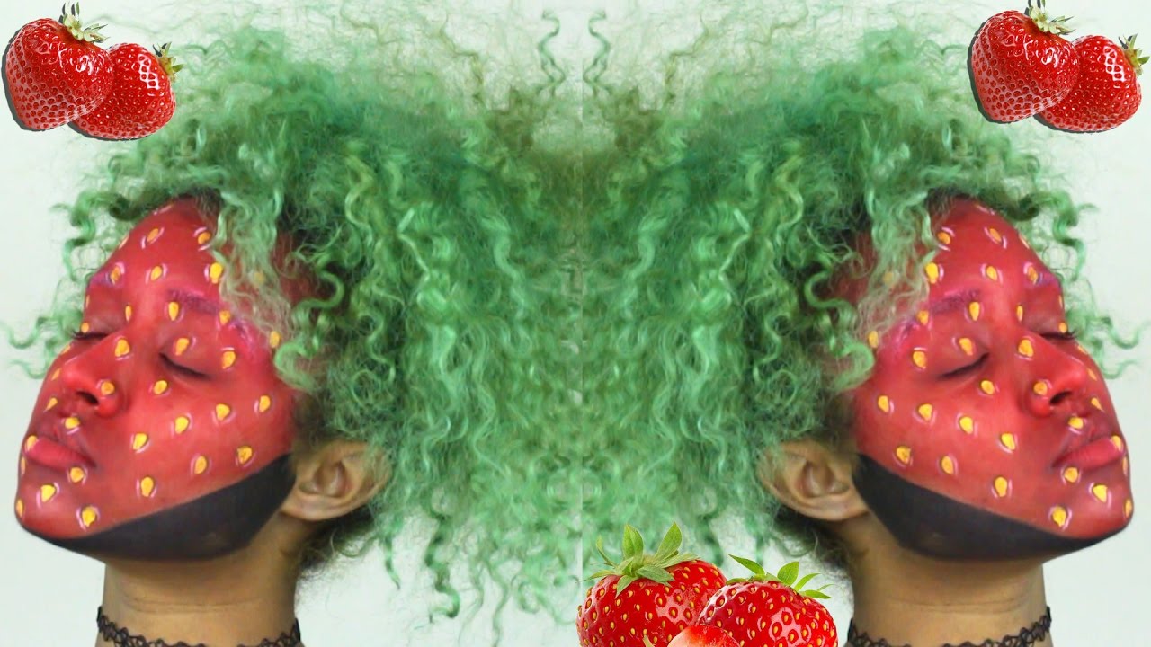 Creating a fresh strawberry makeup style