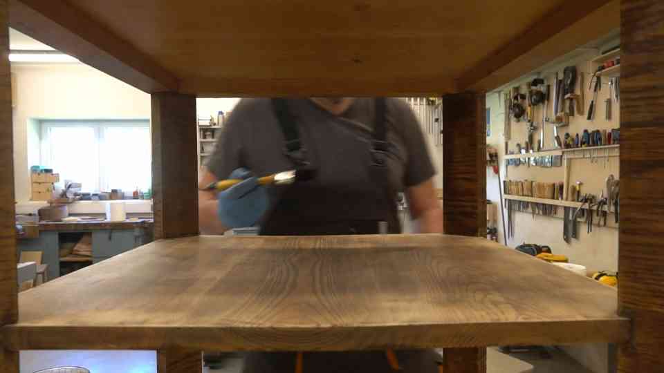 This coffee table had been seriously abused - then it was restored