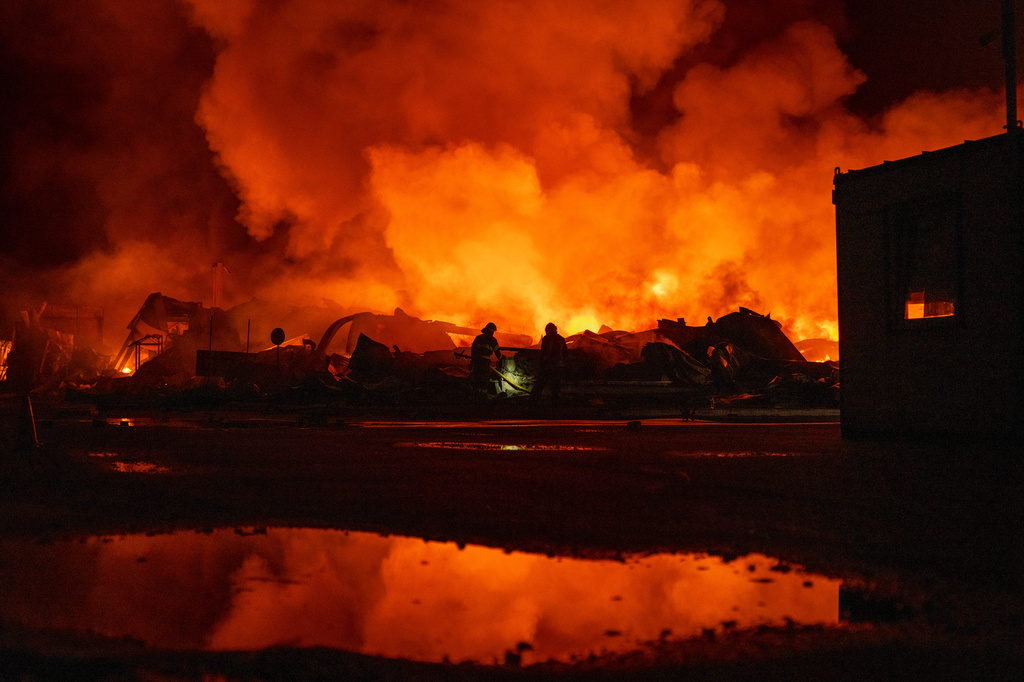 A Russian retail giant’s warehouse burns after Ukraine's latest long ...