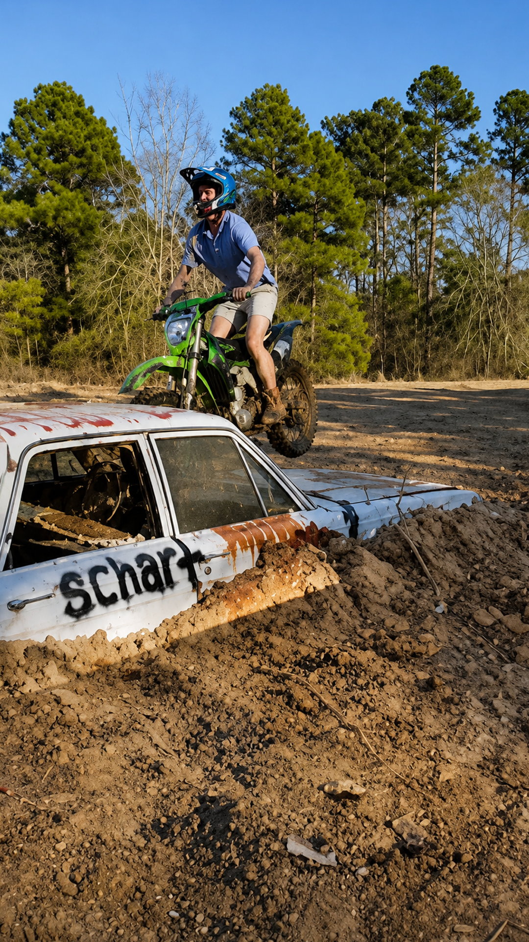 Dirt bike stunt goes wrong