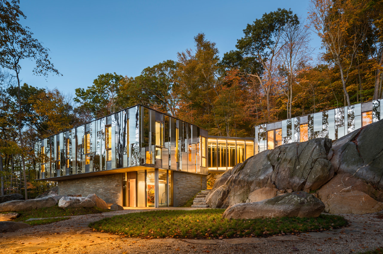 A mirrored New York home that blends into nature lists for $15 million