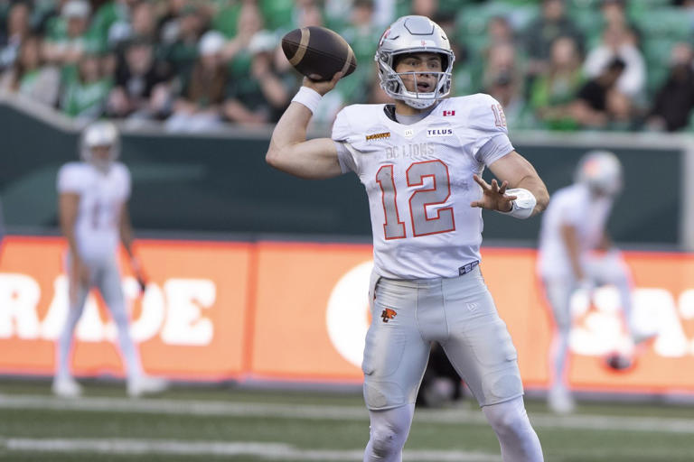 QB Nathan Rourke returns from shoulder injury to start for BC Lions ...