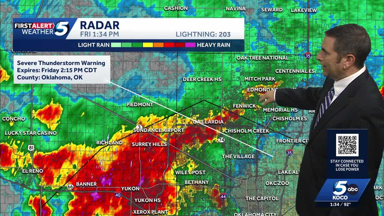 Live updates: Tracking severe storms with risk of strong winds and hail in central Oklahoma