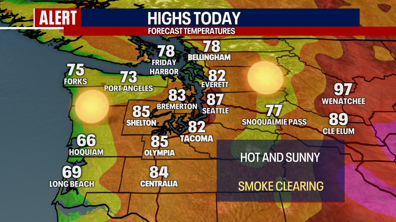 Seattle weather: Wildfire smoke clears, cooling off this weekend