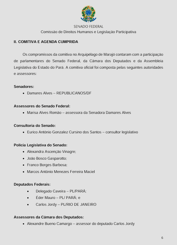 Relatório oficial identifica Alexandre Bueno Camargo como assessor de Carlos Jordy
