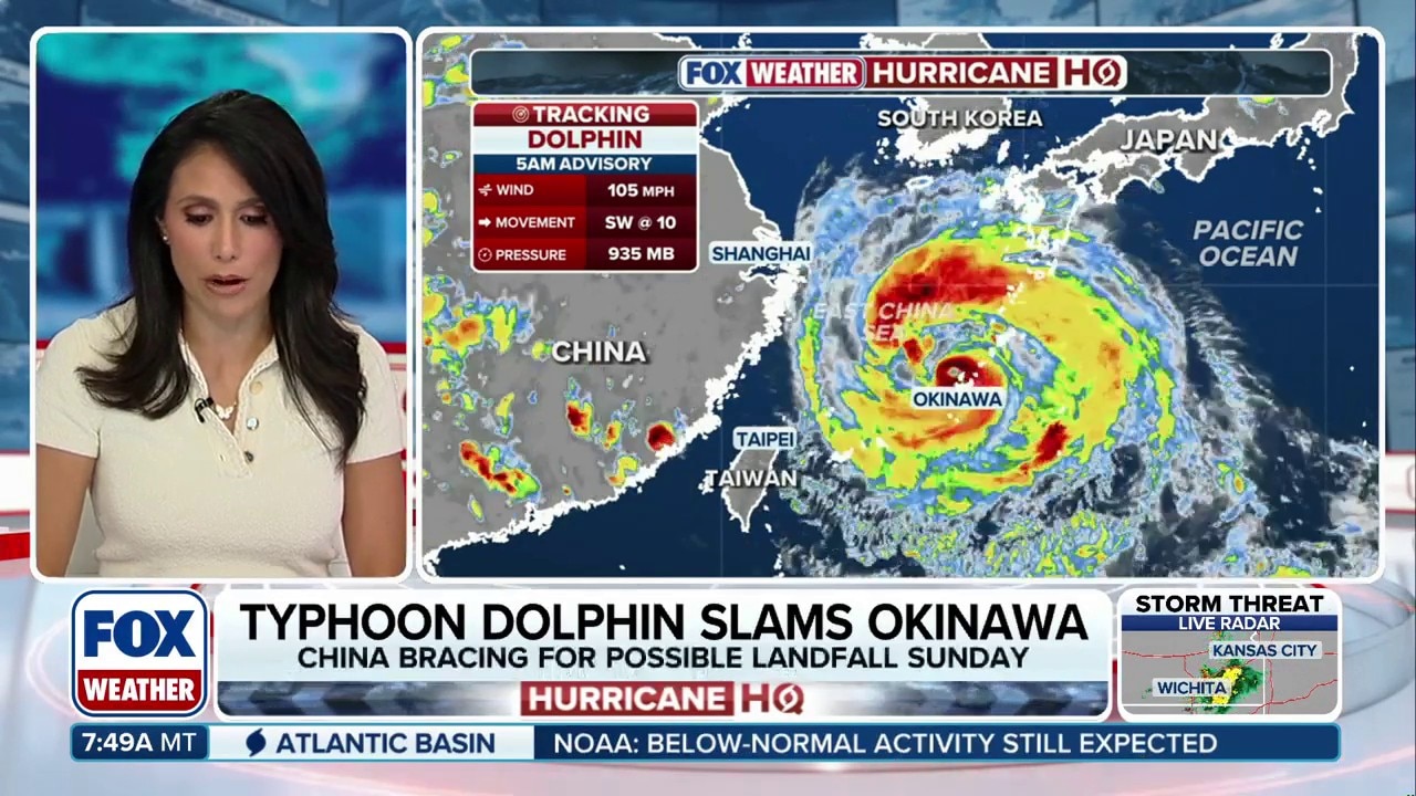 Typhoon Dolphin barrels toward China with winds equivalent to a ...