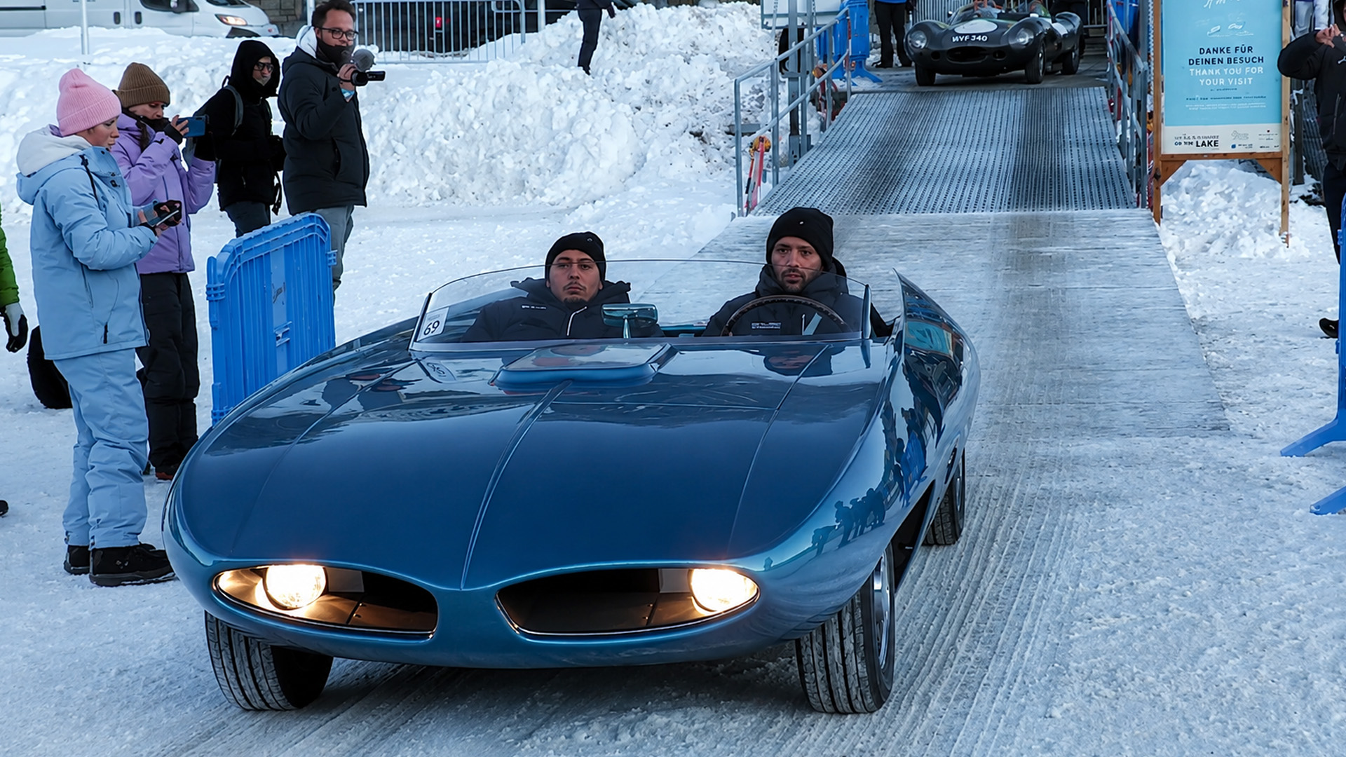 Pontiac Vivant 77 shows classic style on a snowy track