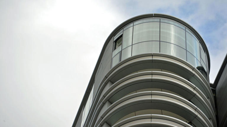 Missing window on the top floor of The Corniche. Pic: PA