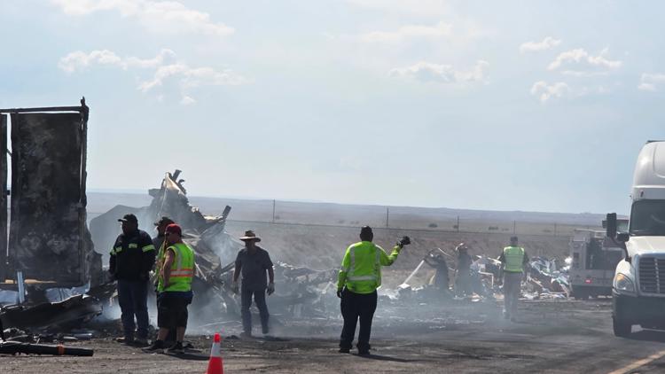 Eastbound I-40 partially reopened near Winslow after fiery fatal collision