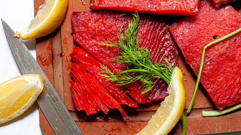 Homemade cured salmon