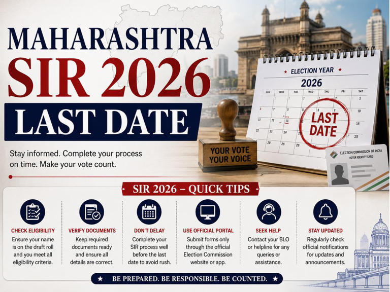 Maharashtra SIR last date 2026: When is the deadline to submit form ...