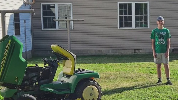 Enjoyment in helping people: 12-year-old Posey County boy completes 50-yard challenge