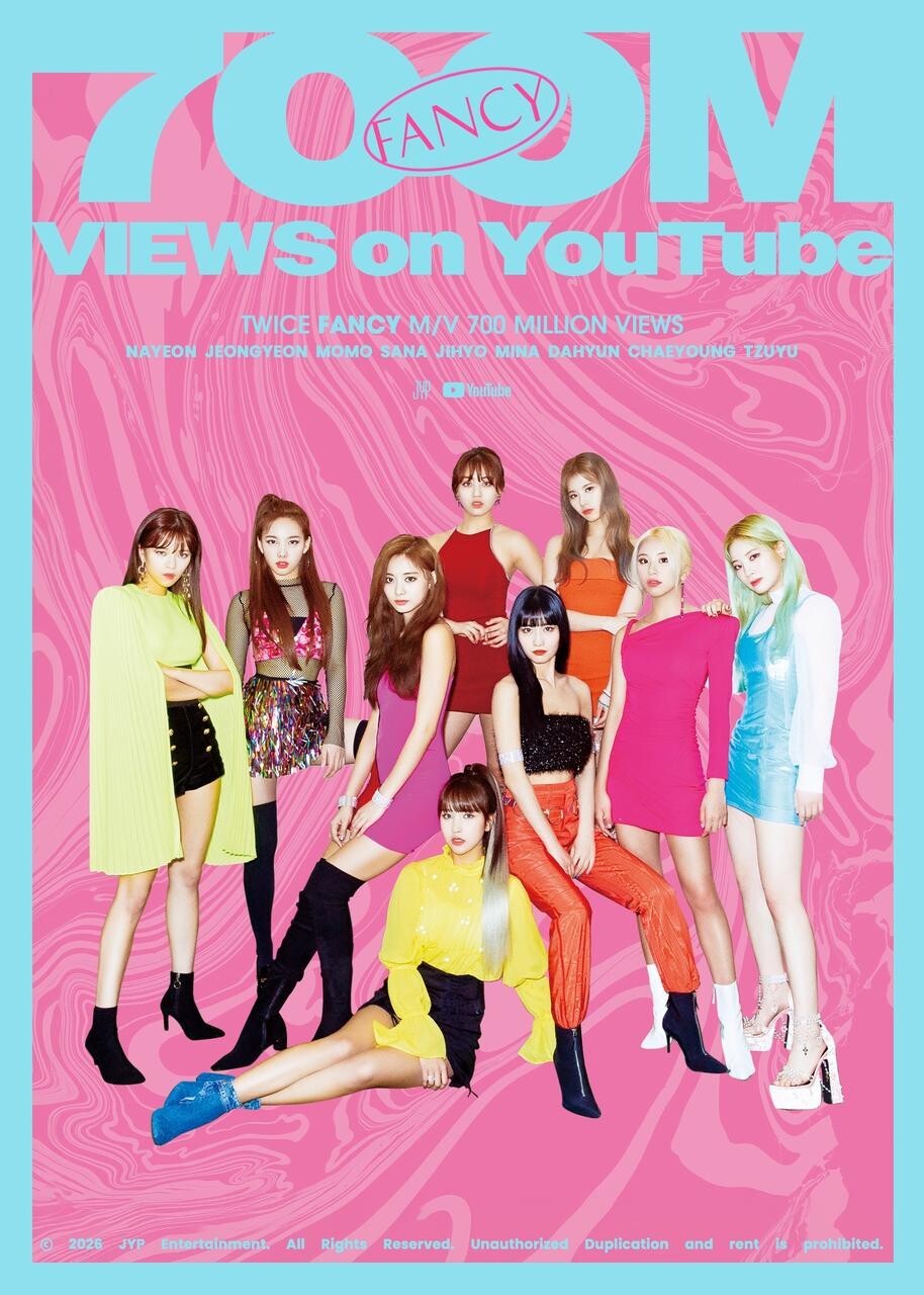 트와이스, 'FANCY' 뮤직비디오 7억 뷰 돌파…통산 세 번째 기록