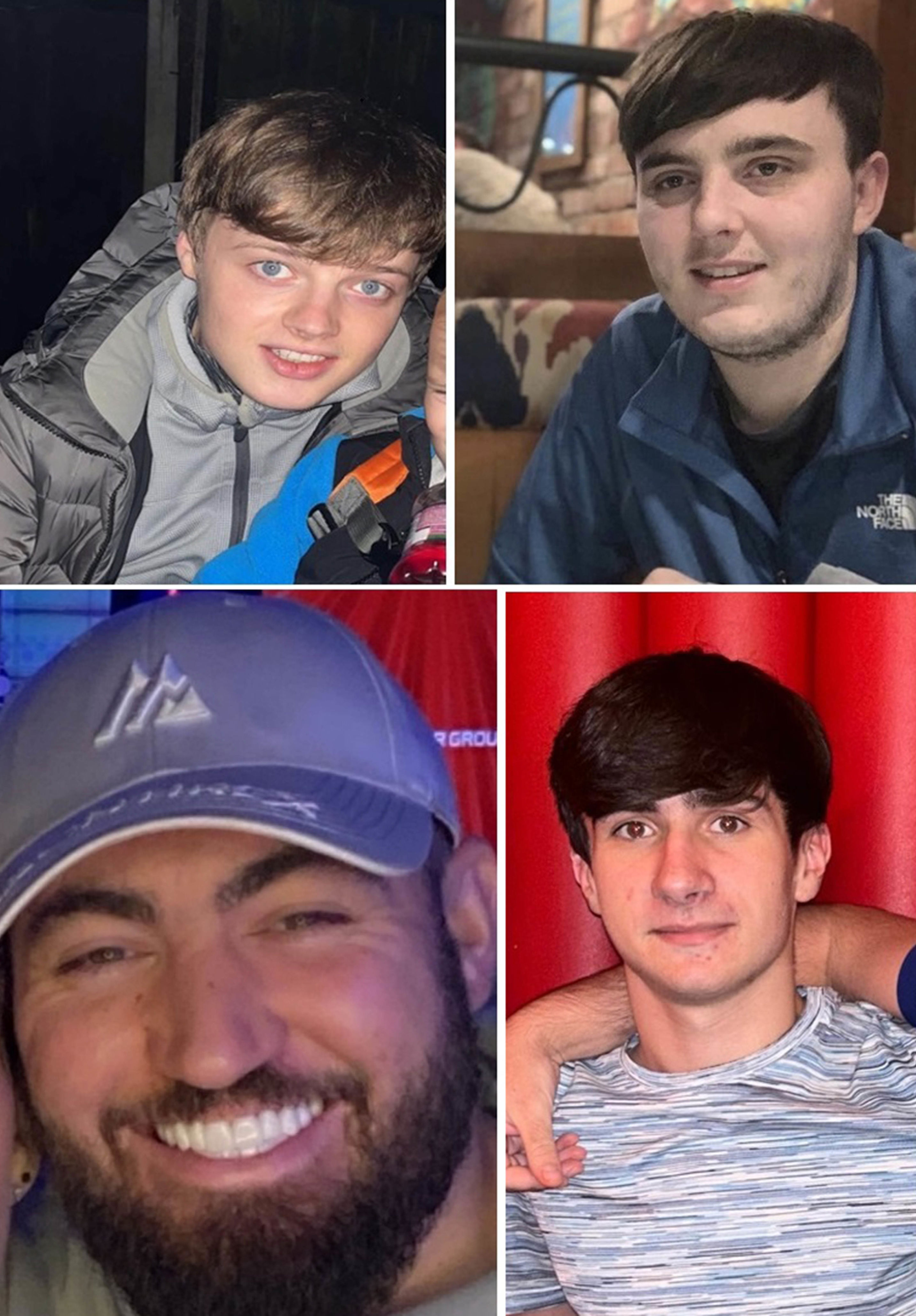 Clockwise from top left: Andrew Roberts, Craig Shackleton-Brady, Jack Diggle, and Benjamin Dooley (Merseyside Police)
