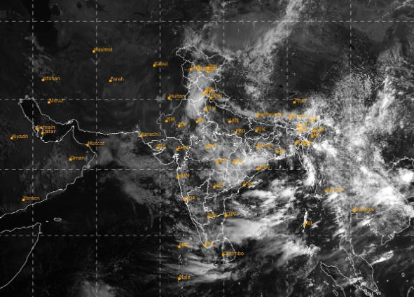 A satellite image shows the weather systems over the Indian subcontinent. (Photo: IMD)