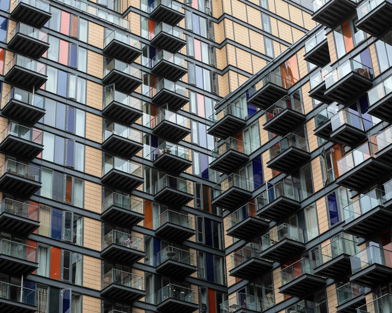 Most flats listed for sale in England are leasehold. Photograph: Bloomberg/Getty Images