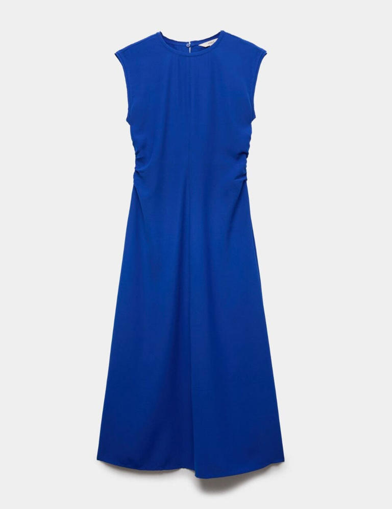 M&S' £42 new-in cobalt blue midi dress proves the eye-catching colour ...