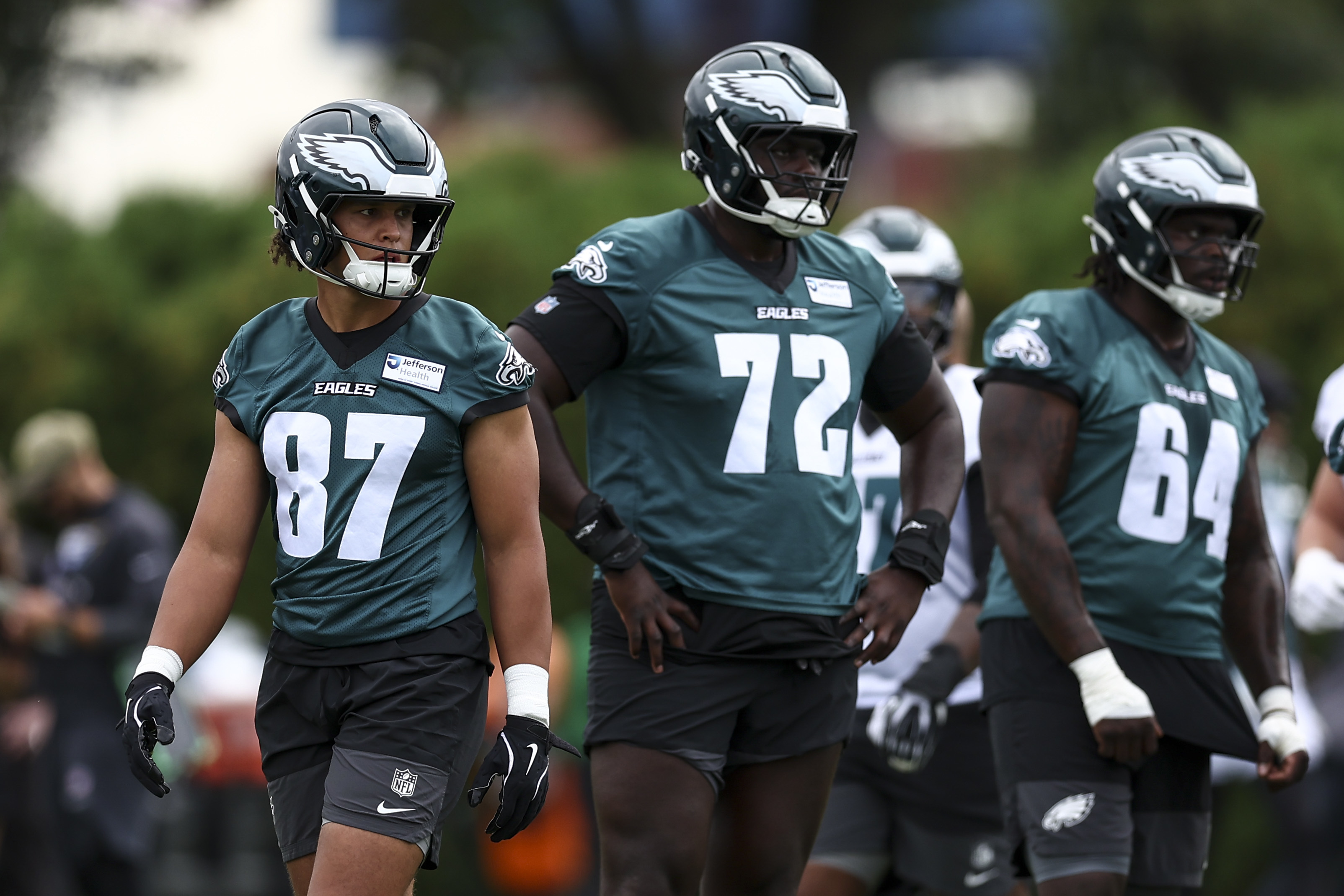 Eagles practice observations: Lane Johnson's heir apparent; Jihaad Campbell pops; Moro Ojomo's pressures