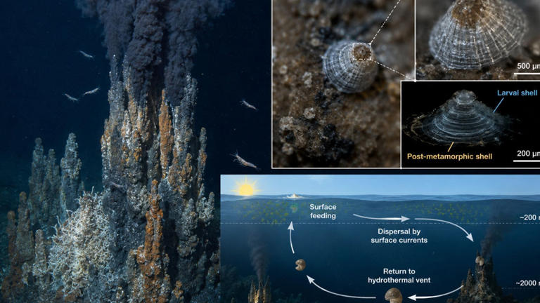 Unos pequeños caracoles marinos recorren enormes distancias utilizando las corrientes de la superficie para colonizar volcanes submarinos