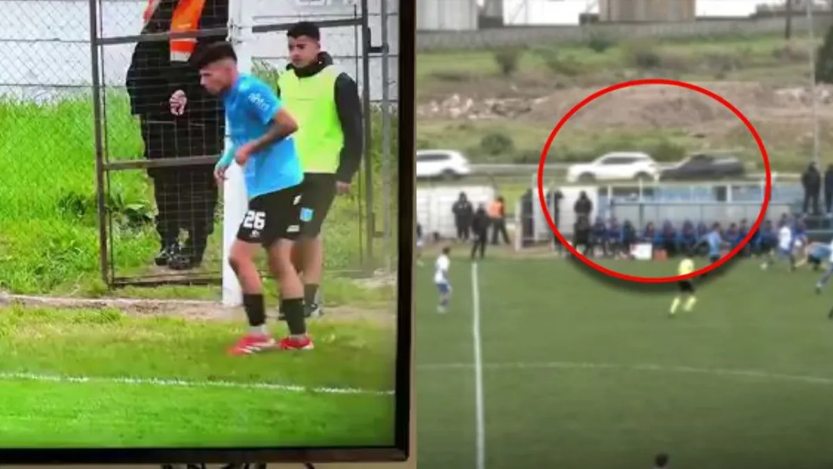 Image for Watch: Bizarre moment as football leaves stadium and causes crash in Uruguay