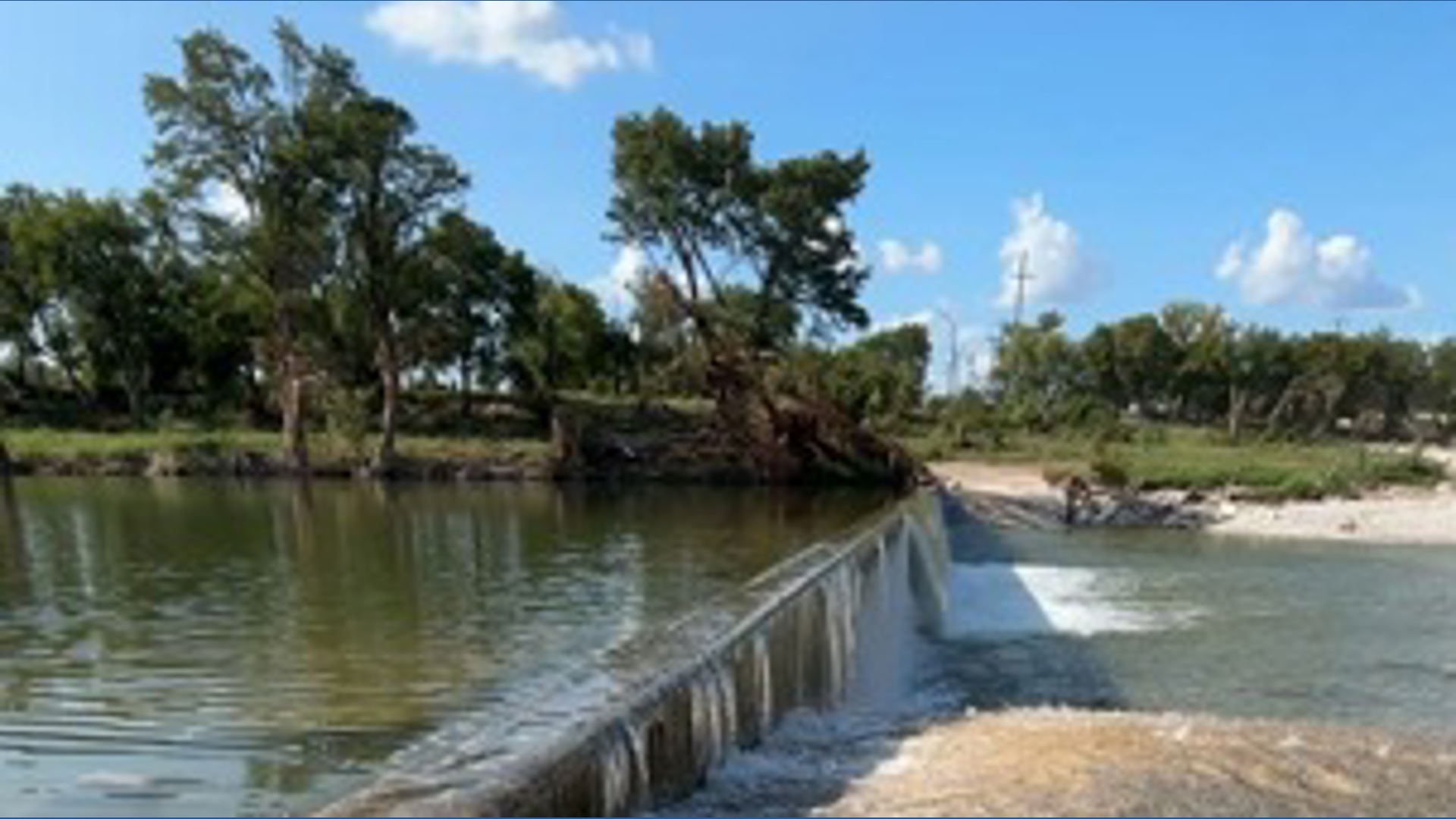 In Center Point, the Guadalupe River flow rate remains high